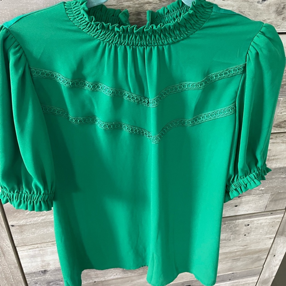 Loft Mixed Media Blouse sz M